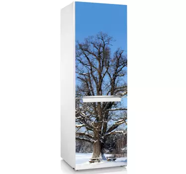 Sticker frigo nature arbre enneigé - TenStickers
