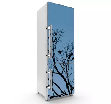 Sticker frigo nature arbres et oiseaux - TenStickers
