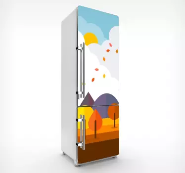 Sticker frigo nature automne arbres - TenStickers