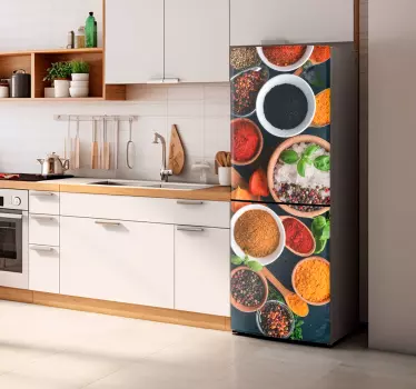 Sticker frigo bols avec des épices - TenStickers