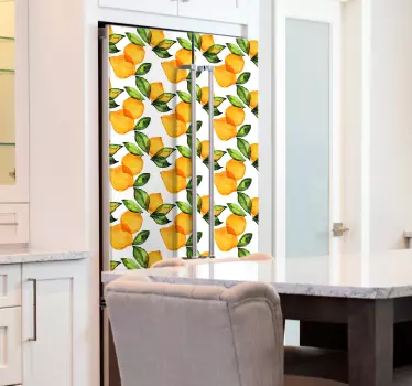 Sticker pour frigo citrons style méditerranéen - TenStickers