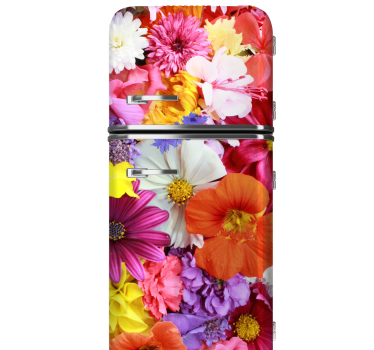 Sticker frigo fleurs couleurs - TenStickers