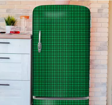 Sticker frigo motif à carreaux verts - TenStickers