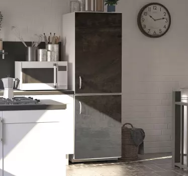 Sticker frigo style industriel fer gris vieilli - TenStickers