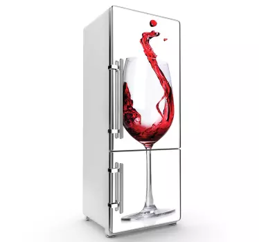 Sticker frigo verre de vin - TenStickers