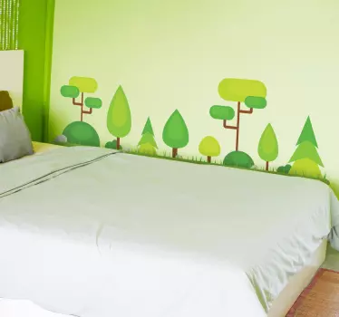 Sticker mural nature frise avec arbres - TenStickers