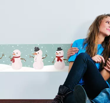 Sticker frise bonhommes de neige - TenStickers
