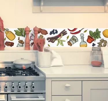 Adhésif frise cuisine vintage - TenStickers