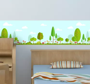 Sticker frise forêt nature - TenStickers