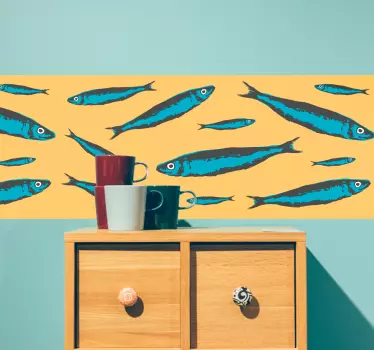 Sticker frise sardines - TenStickers