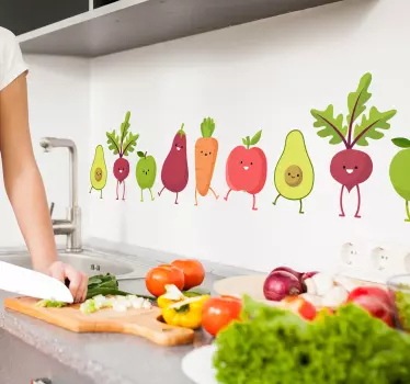 Sticker cuisine motif fruits et légumes - TenStickers