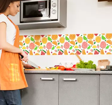 Sticker Maison Dessin Fruits - TenStickers