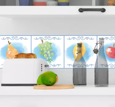 Sticker Mural fruits dans l'eau - TenStickers