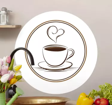 Sticker gastronomie illustration de tasse à café - TenStickers