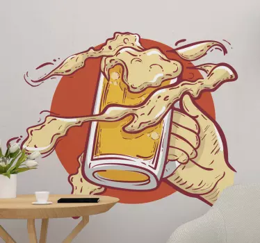 Sticker gastronomie illustration Éclaboussure de bière - TenStickers