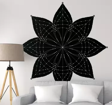 Sticker fleur motif géométrique floral - TenStickers