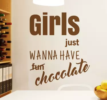 sticker girls just wanna have chocolate - TenStickers