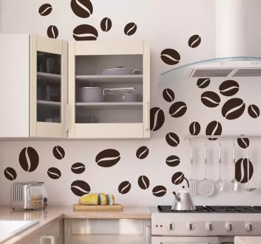 Sticker cuisine grains de café - TenStickers