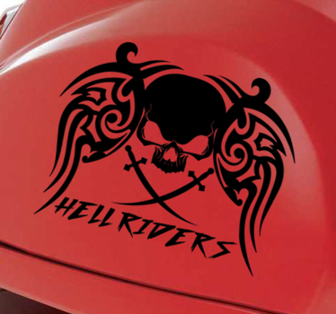 Sticker hellriders crâne - TenStickers