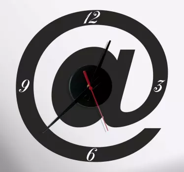 Sticker bureau horloge arobase moderne - TenStickers