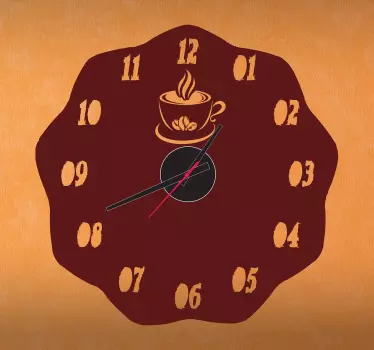 Sticker horloge café chaud - TenStickers