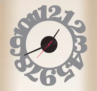 Sticker horloge chiffres accolés - TenStickers