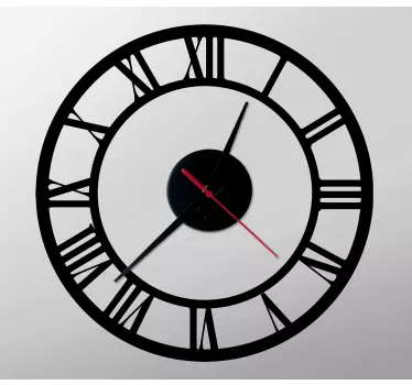Sticker horloge classique à chiffres romains - TenStickers