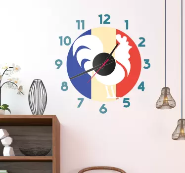 Sticker horloge coq - TenStickers