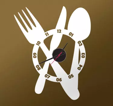 Sticker horloge couverts - TenStickers