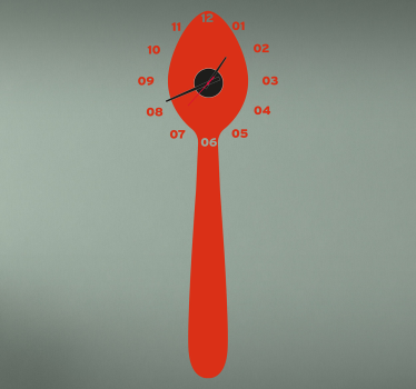 Sticker horloge cuillère - TenStickers
