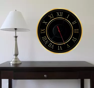 Sticker horloge dorée - TenStickers