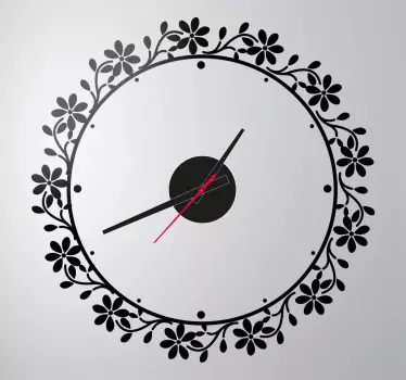 Sticker horloge floral - TenStickers