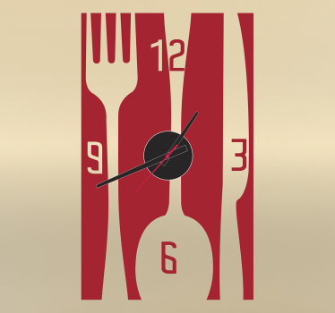 Sticker horloge set couverts - TenStickers