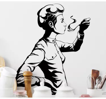 Sticker hôtel figurine artiste culinaire - TenStickers