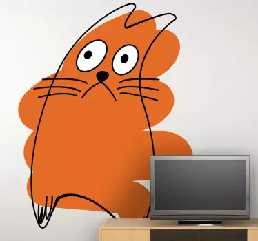 Sticker illustration chat roux - TenStickers