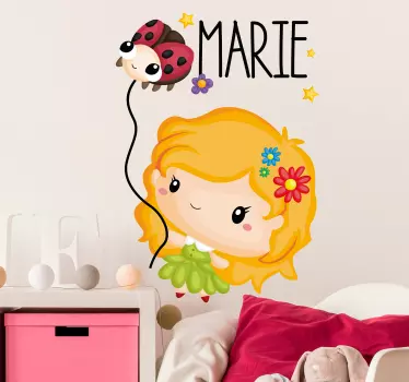 Sticker Chambre Enfant Coccinelle Dessin Enfant - TenStickers