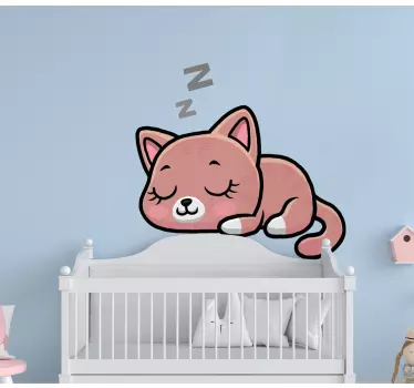 Sticker illustration de chat endormi - TenStickers