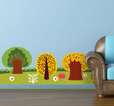 Sticker arbre nature illustration foret - TenStickers