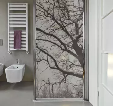 Sticker paroi de douche salle de bain branches d'arbre - TenStickers