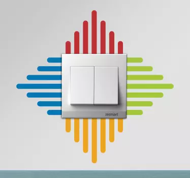Sticker interrupteur lignes de couleurs - TenStickers