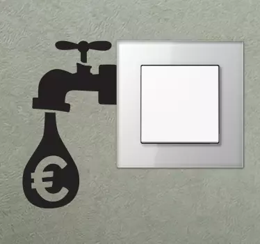 Sticker interrupteur robinet argent - TenStickers