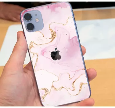 Sticker iphone effet marbre rose - TenStickers