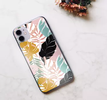 Autocollant iPhone floral abstrait coloré - TenStickers