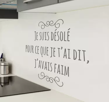 Sticker je suis désolé j'avais faim - TenStickers