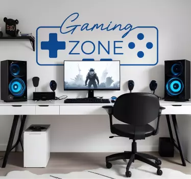 Sticker jeu vidéo manette rétro et texte "Gaming zone" - TenStickers