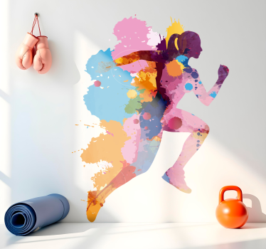 Sticker Jeux Olympiques peinture de femme qui court - TenStickers