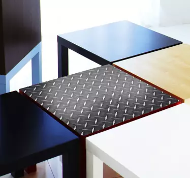 Sticker meuble Ikea LACK effet métal - TenStickers