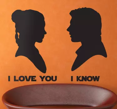 Sticker amour Leia et Han Solo - TenStickers