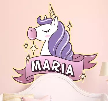 Sticker chambre enfant licorne personnalisable - TenStickers