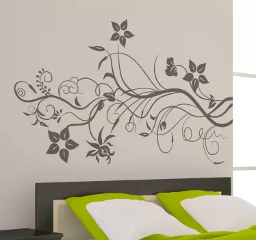 Sticker lierre fleuri - TenStickers